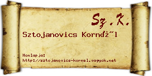 Sztojanovics Kornél névjegykártya